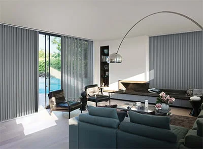 A&B Interiors - Vertical Blinds Loungeroom